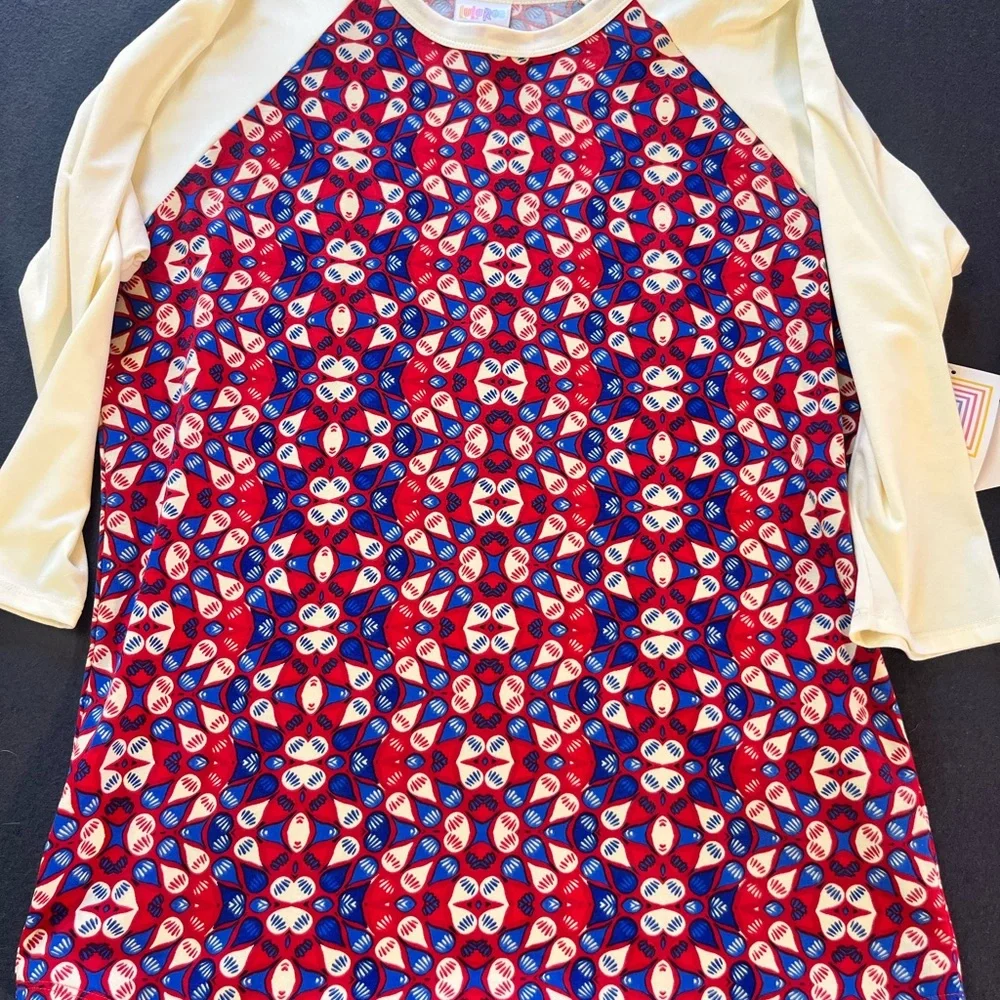 LuLaRoe Multicolor Geometric Pattern Randy Tee - Picture 3 of 6